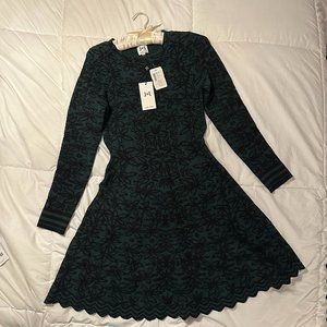 John + Jenn Forest Green Long Sleeve Dress (Size Medium)